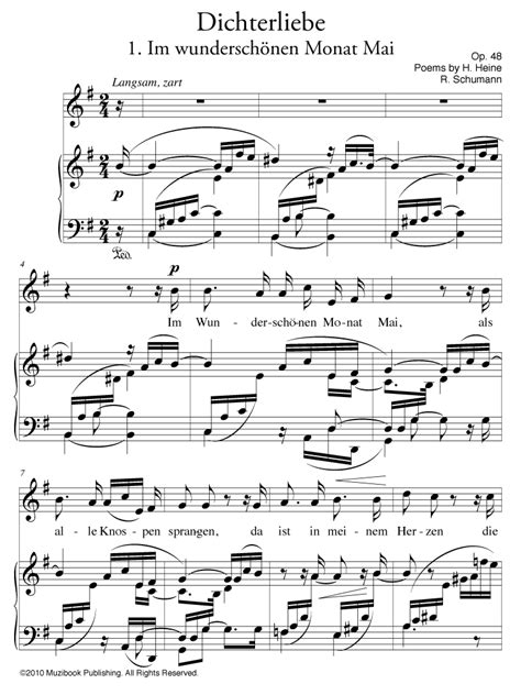 Dichterliebe For Voice And Piano, Op. 48